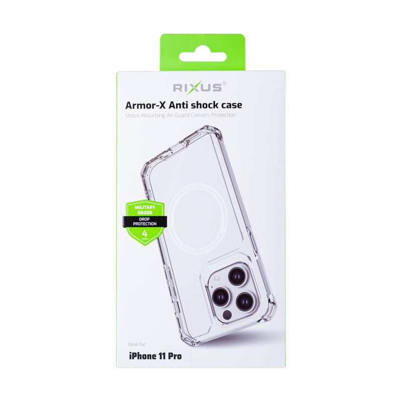 Rixus For iPhone 11 Pro Armor-X Anti Shock Case With MagSafe Transparent