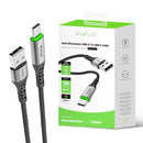 Rixus RXUC22AC Auto Disconnect USB-A To USB-C Cable Black