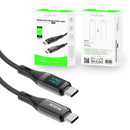 Rixus RXUC28C Braided USB-C Cable With LED Display 100CM Black
