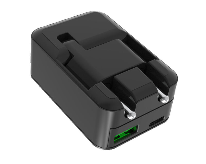 Canyon Cargador de pared plegable H-20T USB-C y OC 3.0 Negro