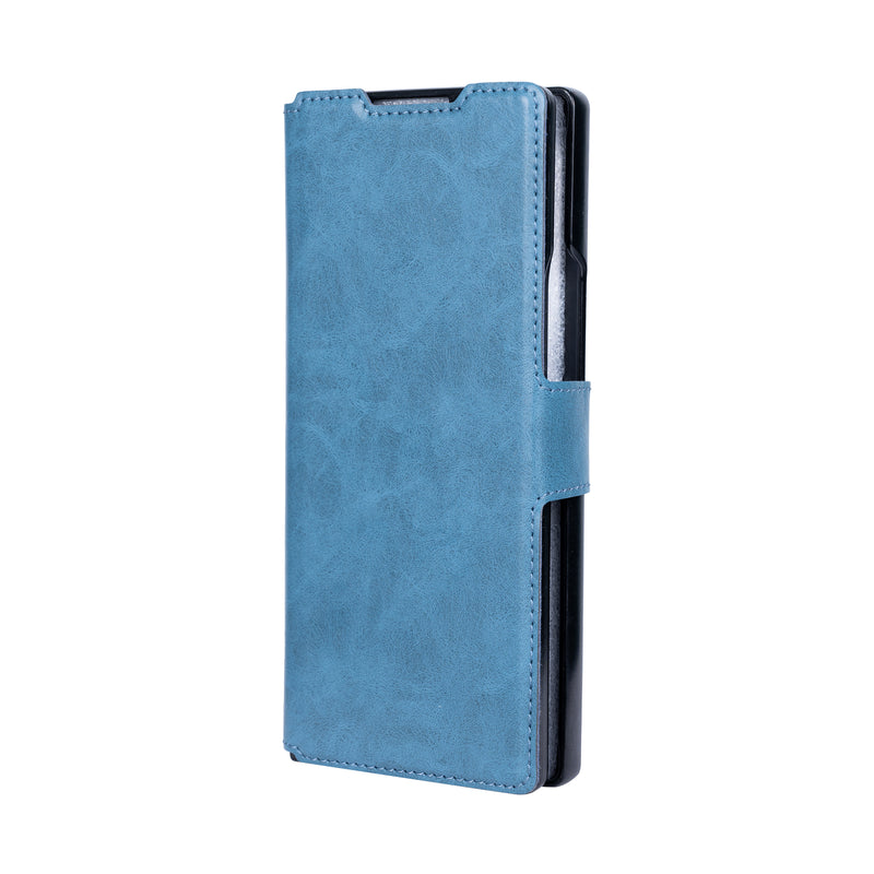 Rixus Wallet Case For Samsung Galaxy Z Fold 4 With Pen Holder Sierra Blue