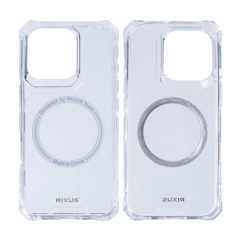 Rixus For iPhone 16 Pro Max Armor-X Anti Shock Case With MagSafe Transparent