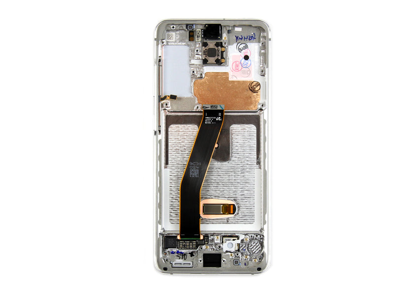 Samsung Galaxy S20 G980F, S20 5G G981F Display And Digitizer With Frame Cloud White Service Pack