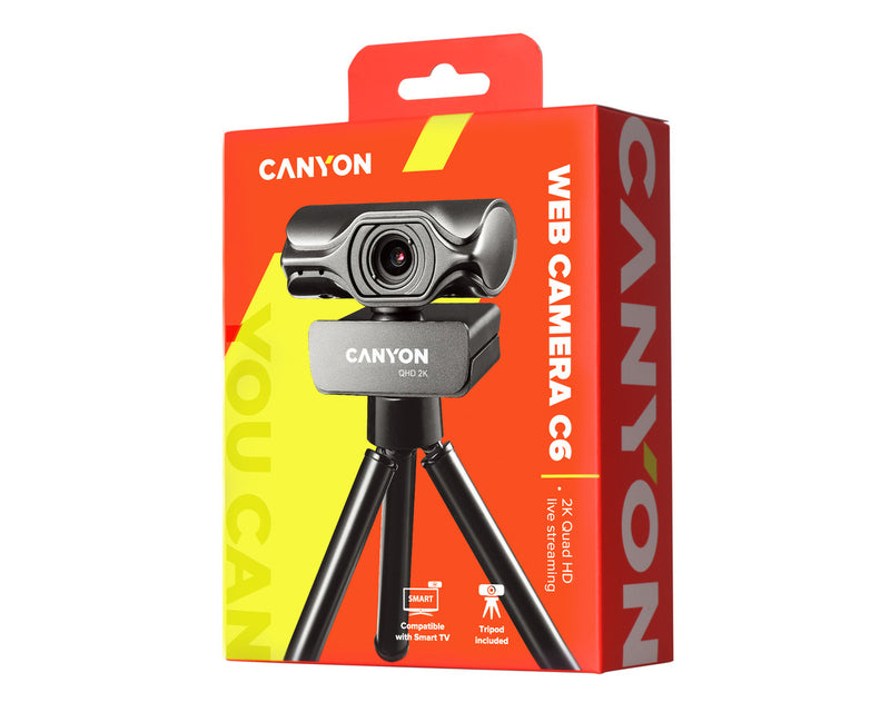 Canyon Webcam C6 Quad HD Live Streaming 1440p Noir