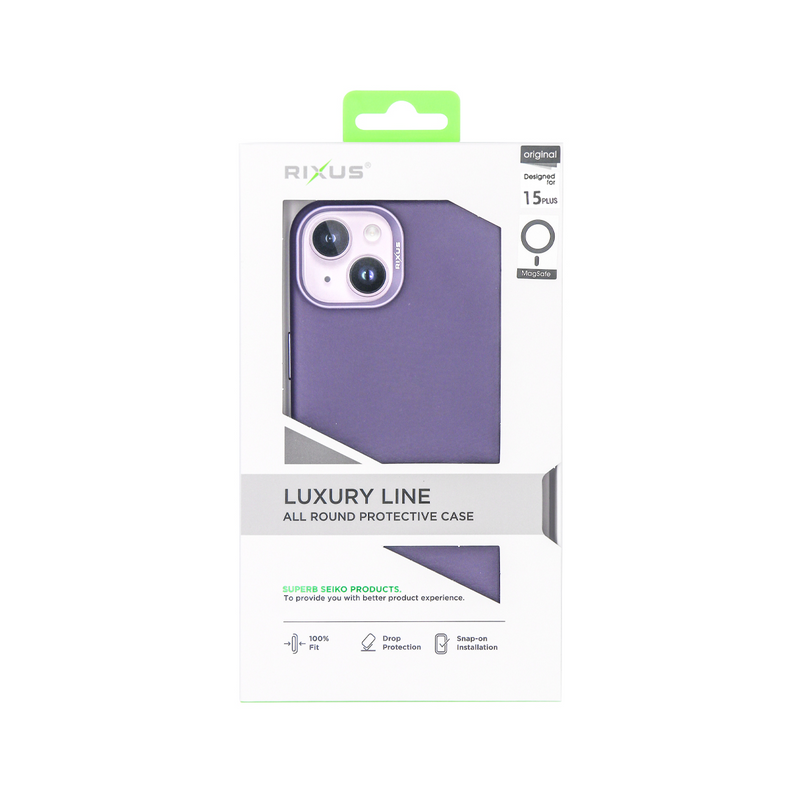 Rixus Para Funda para iPhone 15 Plus Classic 02 con MagSafe Morado