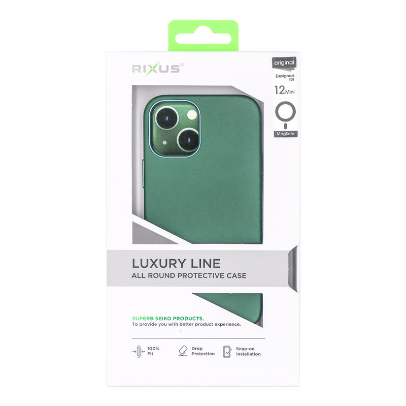 Rixus Classic 02 Case With MagSafe Pour iPhone 12 Mini Vert