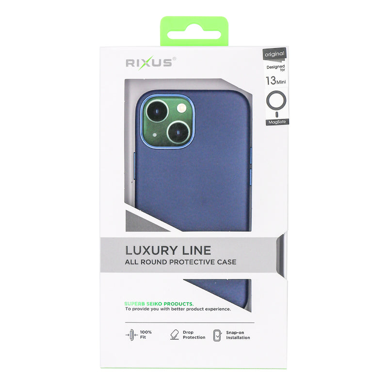 Rixus Classic 02 Case With MagSafe Pour iPhone 13 Mini Bleu