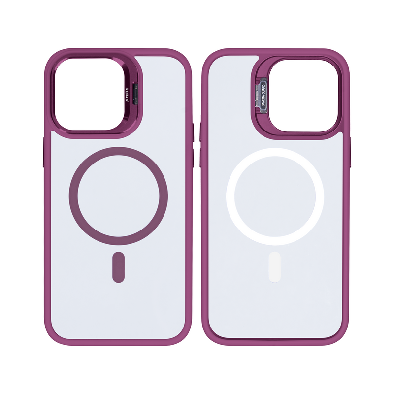 Rixus Classic 03 Case With MagSafe For iPhone 12 Pro Max Dark Pink