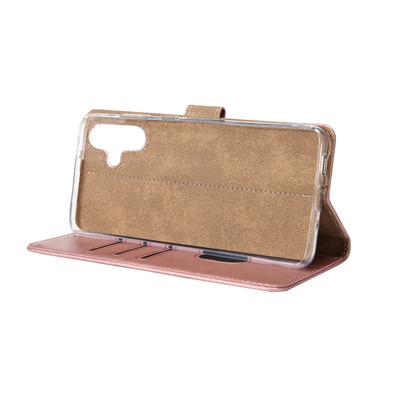 Rixus Bookcase For Samsung Galaxy A06 A065F Pink