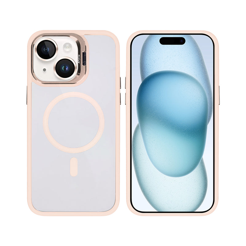 Rixus Classic 03 Case With MagSafe For iPhone 15 Light Pink