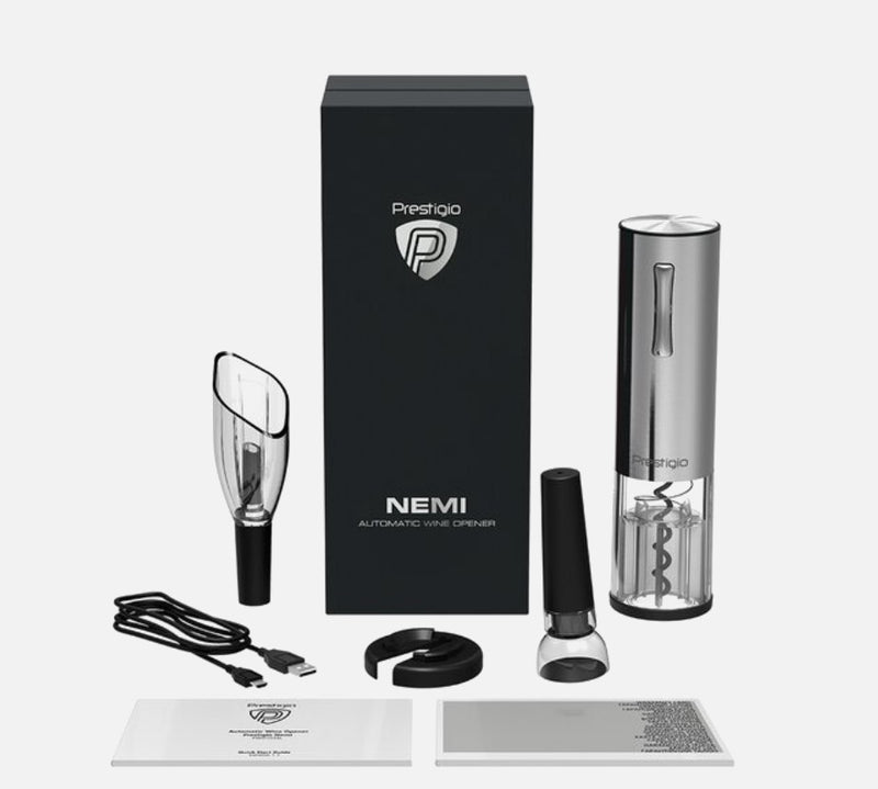 Prestigio Nemi Electric Wine Opener Silver