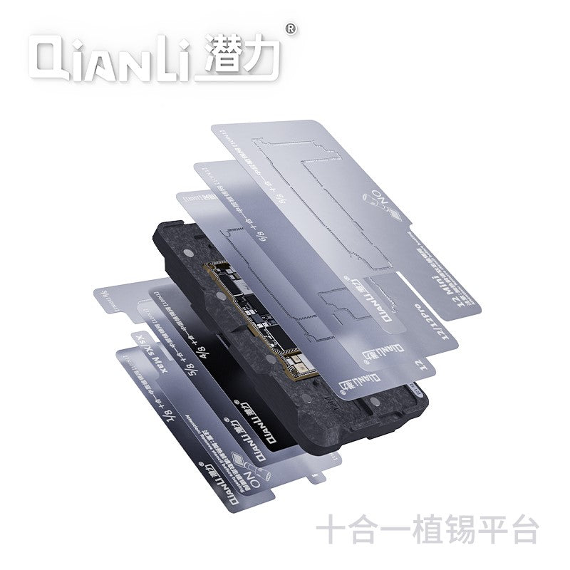 Qianli 10 in 1 Middle Frame Reballing Platform (Plate-forme de reboutement à cadre central)