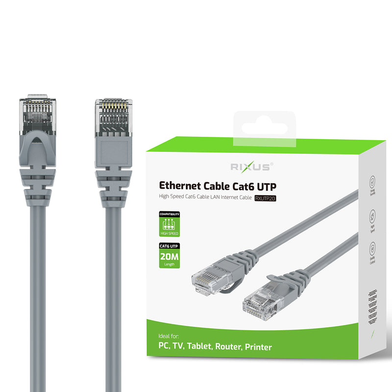 Rixus RXUTP20 Ethernet Cable Cat 6 UTP 20 Meter