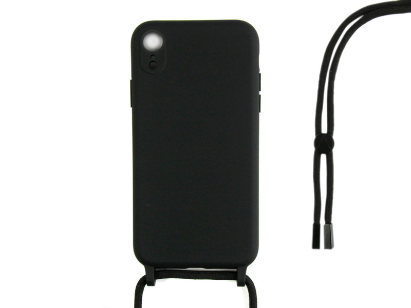 Rixus Para iPhone XR TPU Collar Cord Cover Negro