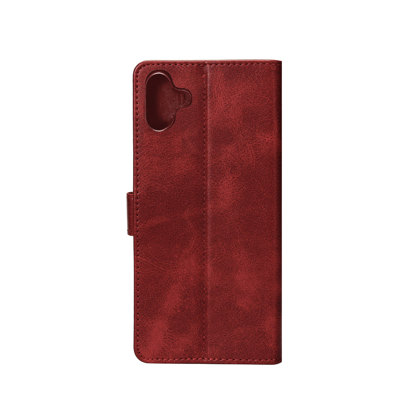 Rixus Bookcase For Samsung Galaxy A05 A055F Dark Red