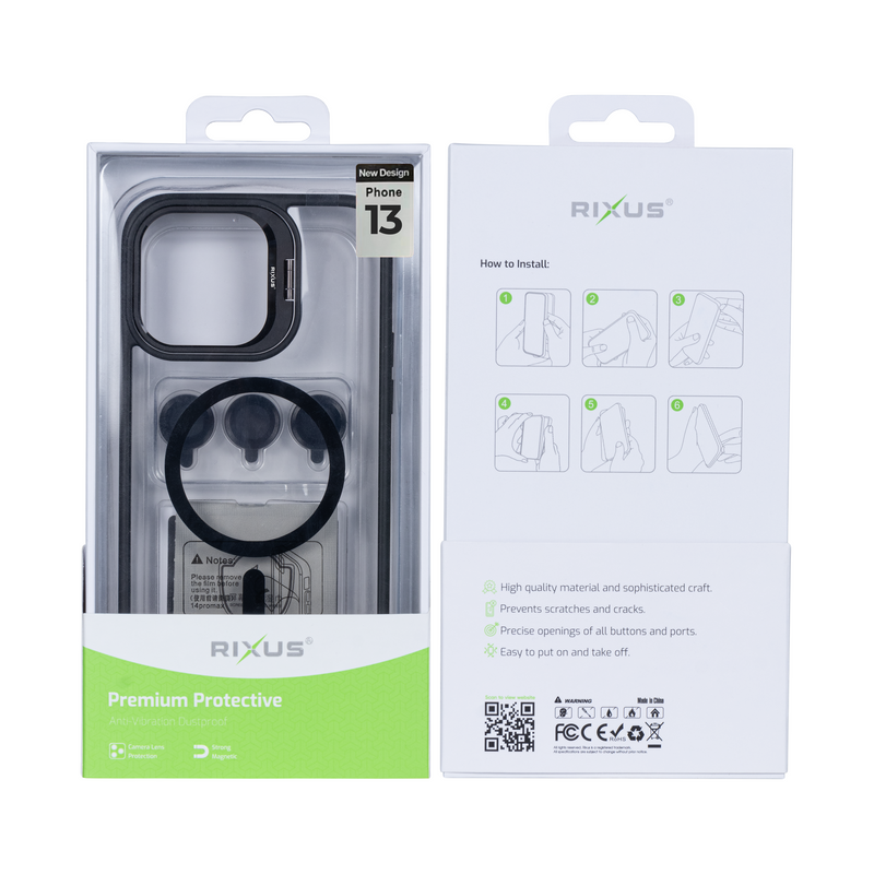 Rixus Classic 03 Case With MagSafe For iPhone 13 Black
