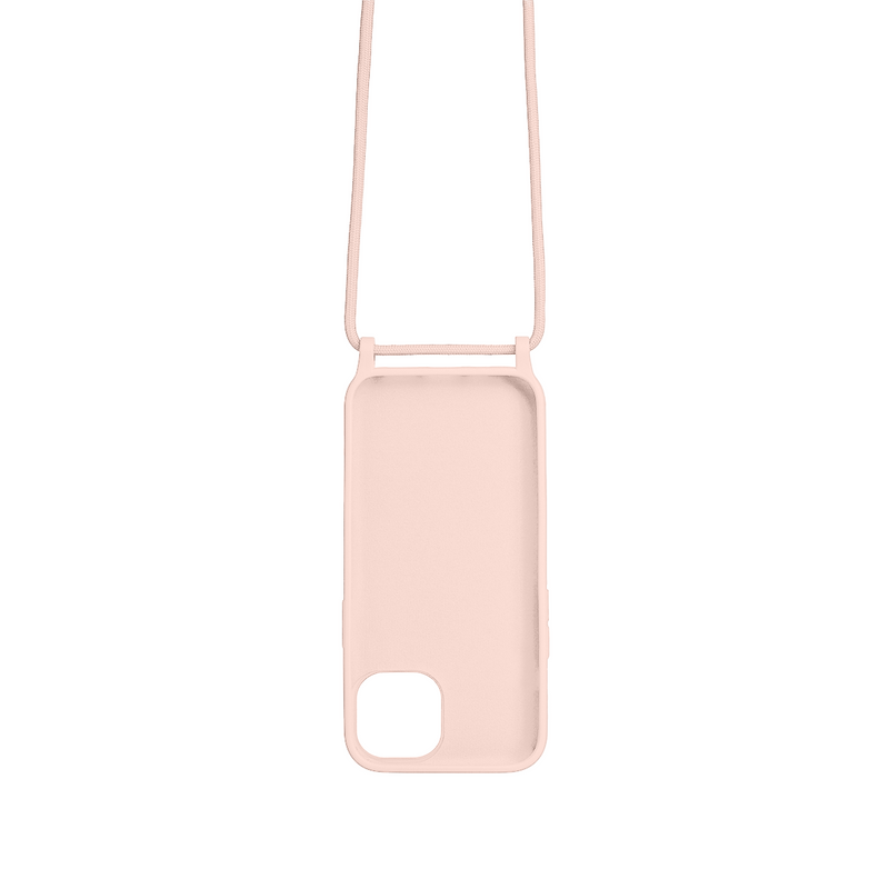 Rixus For iPhone 13 TPU Necklace Cord Cover Pink