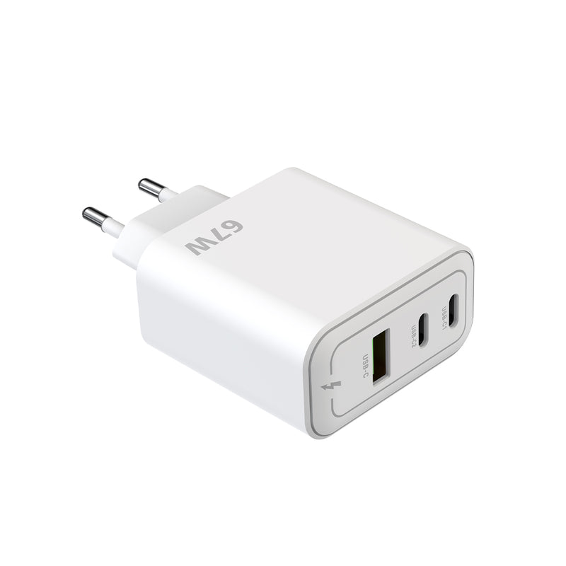 Rixus RXHC67 67W GaN Multi Port Power Adapter White