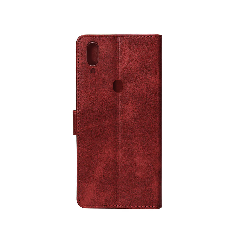 Rixus Bookcase For Samsung Galaxy A40 A405F Dark Red