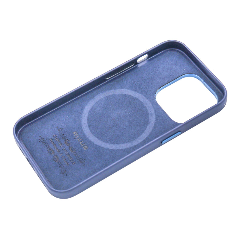 Rixus Classic 02 Case With MagSafe Pour iPhone 14 Pro Bleu