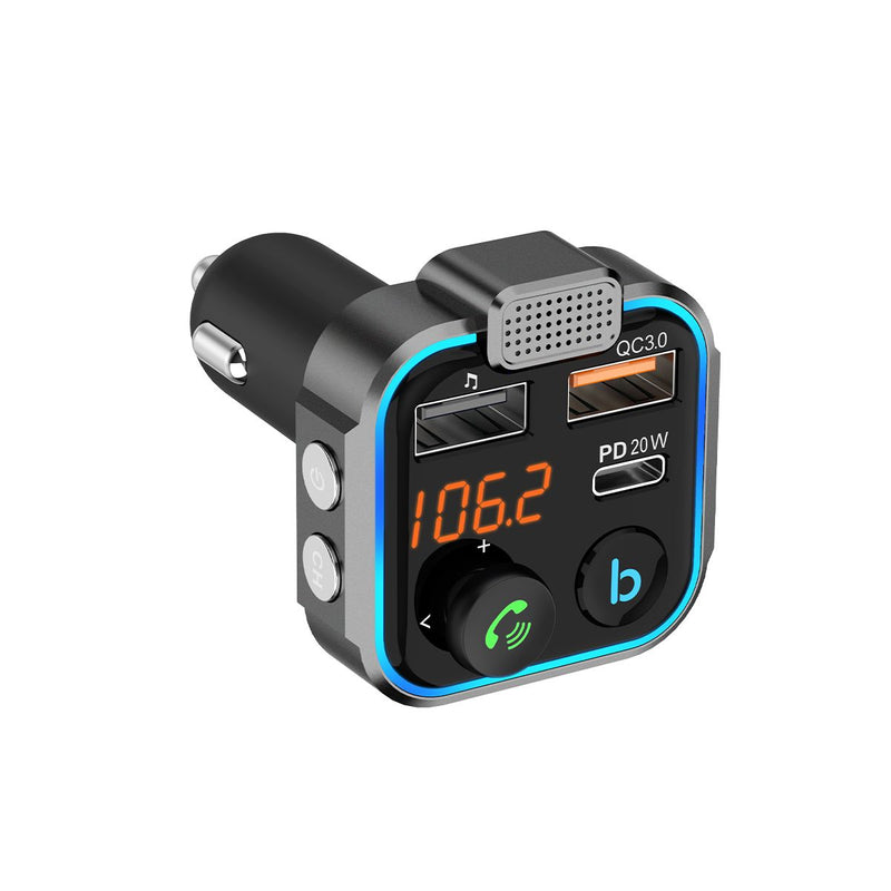 Rixus RXBT30 Transmisor Bluetooth FM para Coche Negro