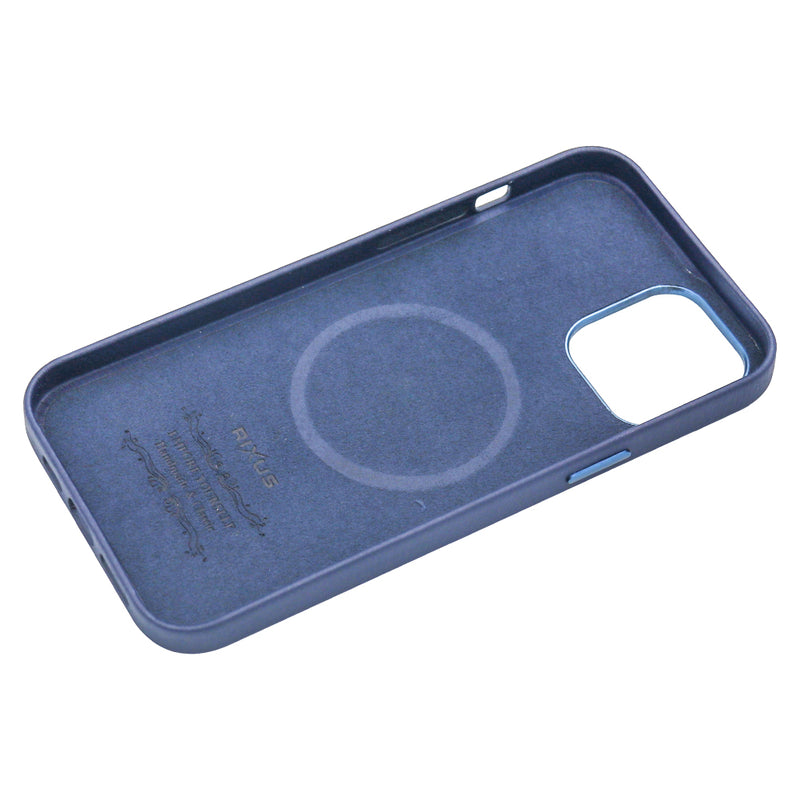 Rixus Classic 02 Case With MagSafe Pour iPhone 12 Pro Max Bleu