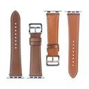 For Apple Watch 38mm, 40mm, 41mm Double Layer Leather Band Brown