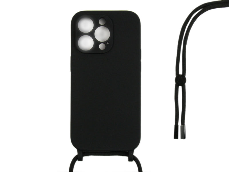 Rixus Para iPhone 13 Pro TPU Collar Cord Cover Negro