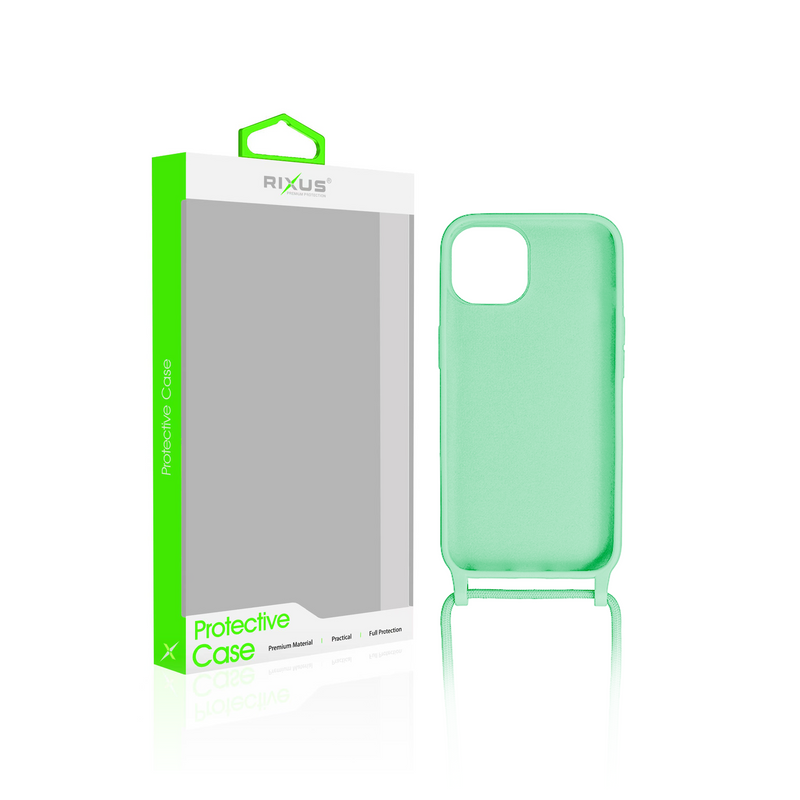 Rixus Para iPhone 12 TPU Collar Cordón Funda Matcha