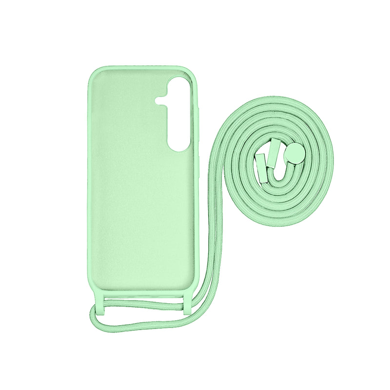 Rixus For Samsung Galaxy A35 5G A356B TPU Necklace Cord Cover Matcha