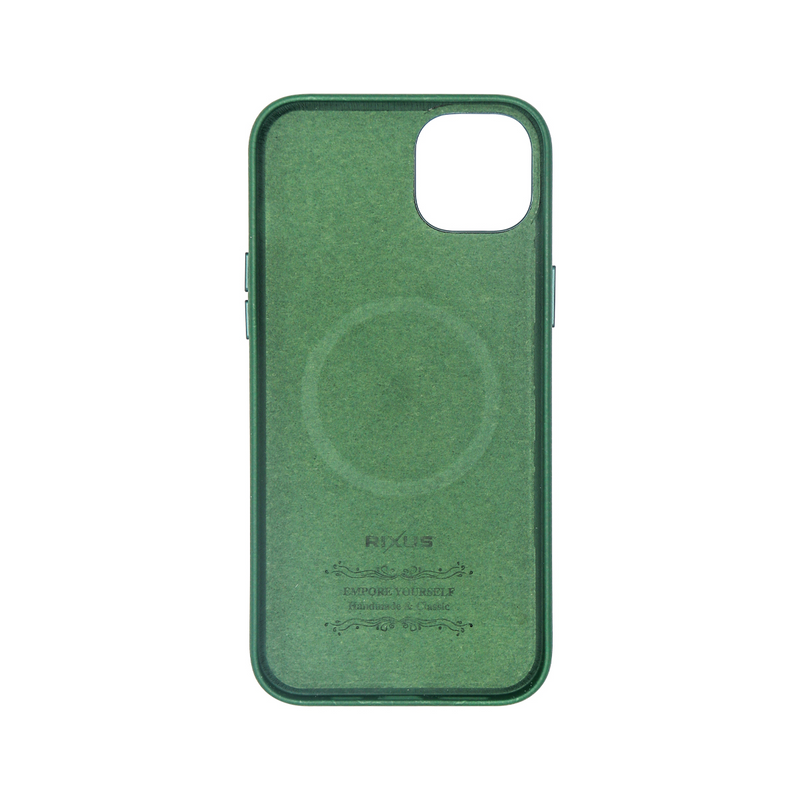 Rixus Para Funda para iPhone 15 Plus Classic 02 con MagSafe verde