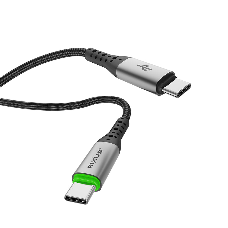 Rixus RXUC22C Auto Disconnect USB-C To USB-C Cable Black