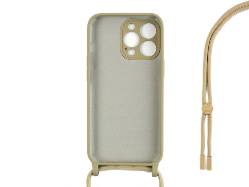 Rixus Para iPhone 13 Pro TPU Collar Cordón Funda Oro