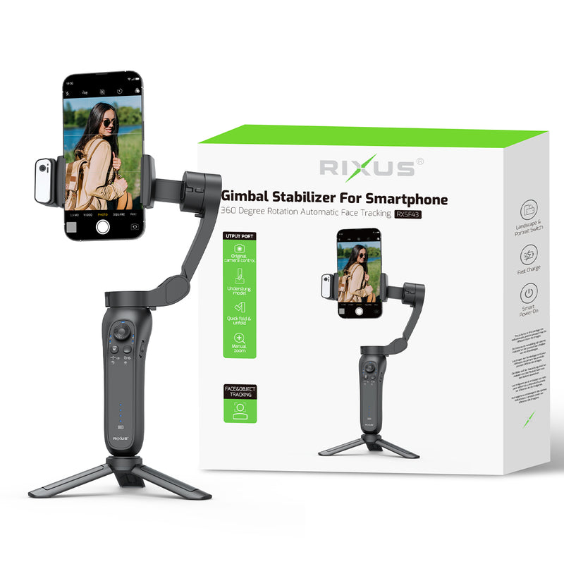 Rixus RXSF43 Smooth Steady Face Tracking For Vlog, Video, Tik Tok And Live Video