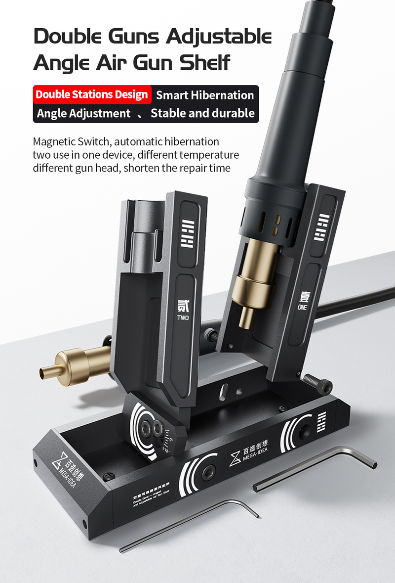 Qianli Double Guns Adjustable Angle Air Gun Shelf (étagère pour pistolets à air comprimé à angle réglable)