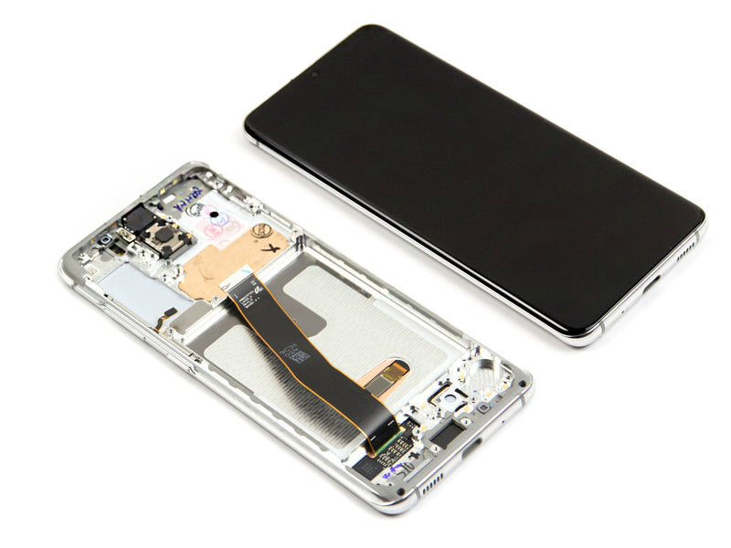 Samsung Galaxy S20 G980F, S20 5G G981F Display And Digitizer With Frame Cloud White Service Pack