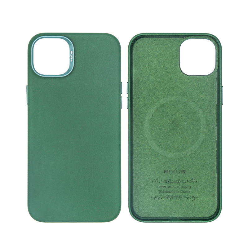 Rixus For iPhone 15 Classic 02 Case With MagSafe Green