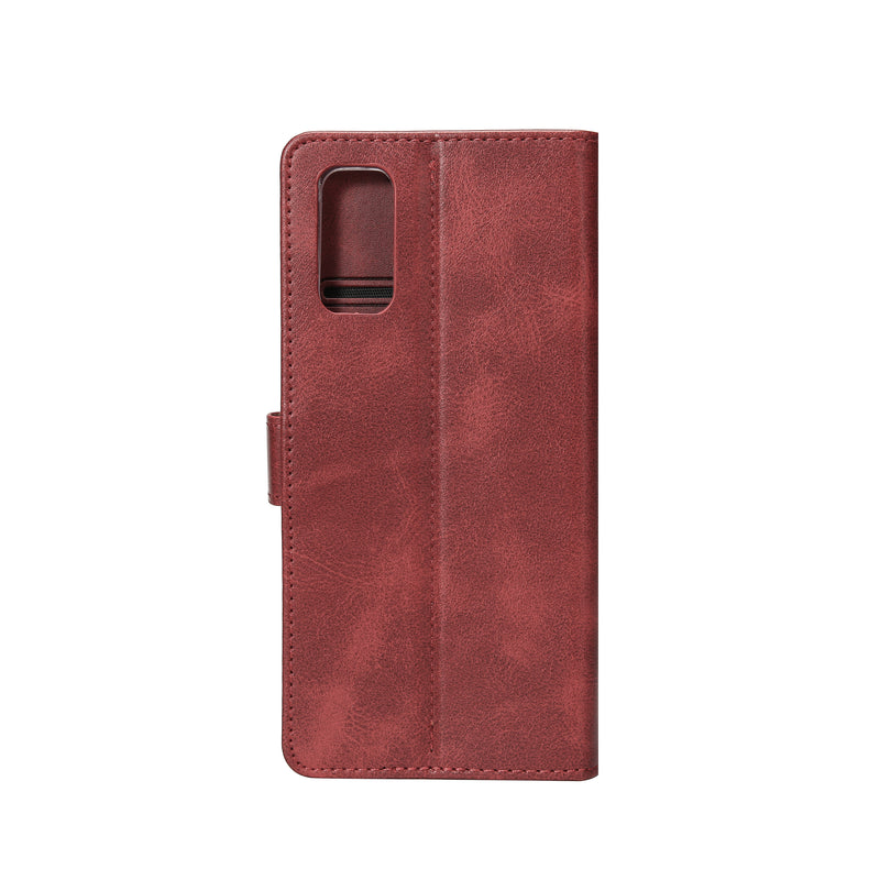 Rixus Bookcase For Samsung Galaxy S20 FE G780F Dark Red