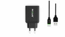 Rixus RX70B Dual USB And PD Charger With USB To Type-C Cable 30W Black