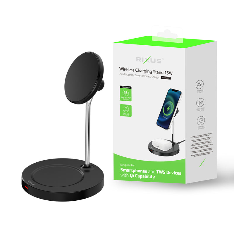 Rixus RXWC45B Wireless Charging Stand 15W Noir