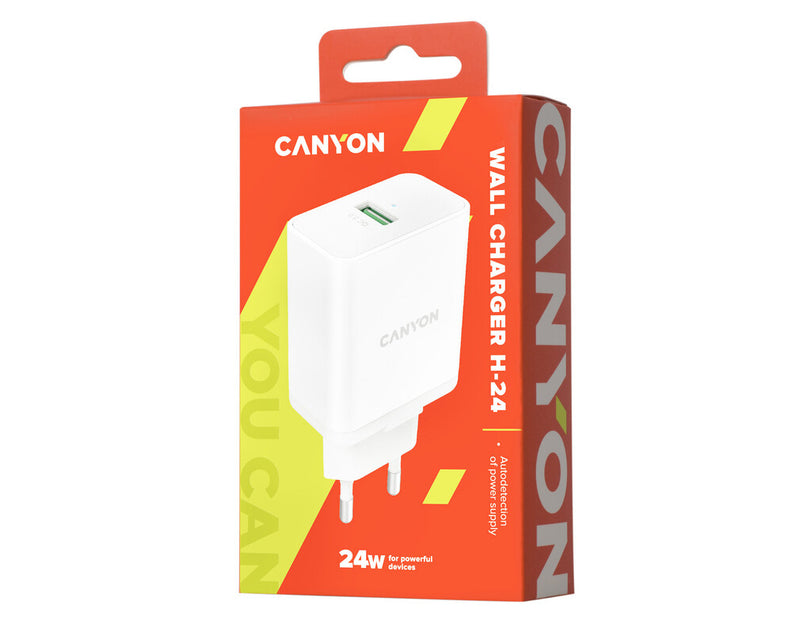 Canyon Cargador de pared H-24 USB QC 3.0 Blanco