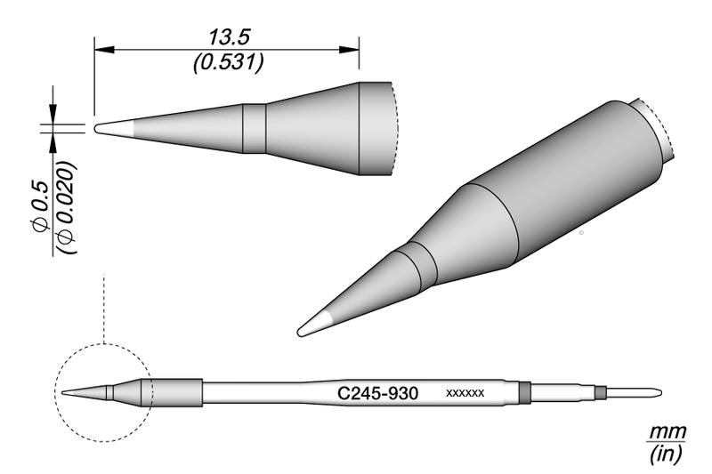 Cartucho JBC Cónico Ø 0,5 S2 (C245930)