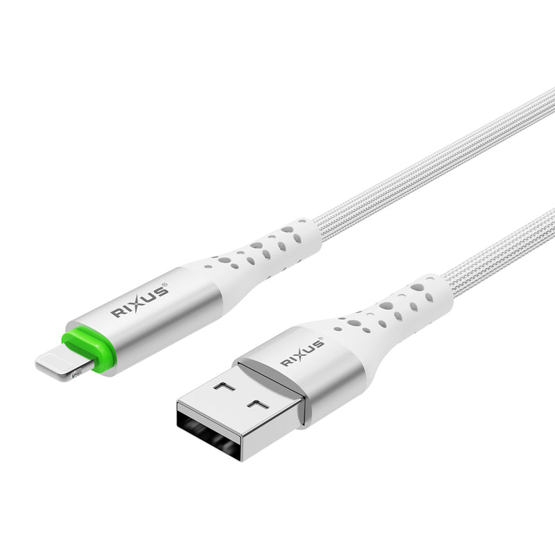 Rixus RXUC21AL Auto Disconnect USB-A To Lightning Cable White