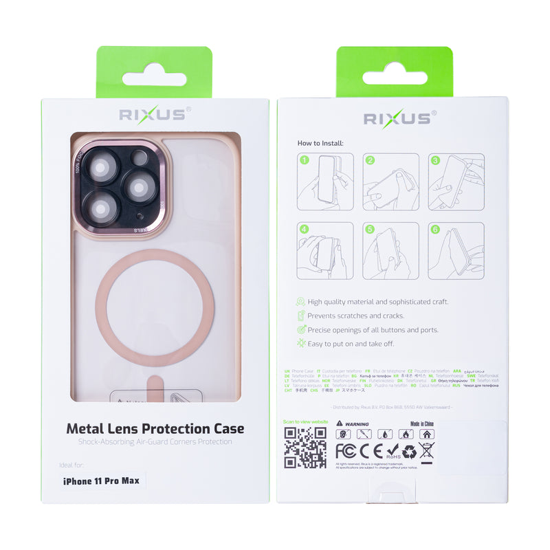 Rixus Classic 04 Case With MagSafe For iPhone 11 Pro Max Pink