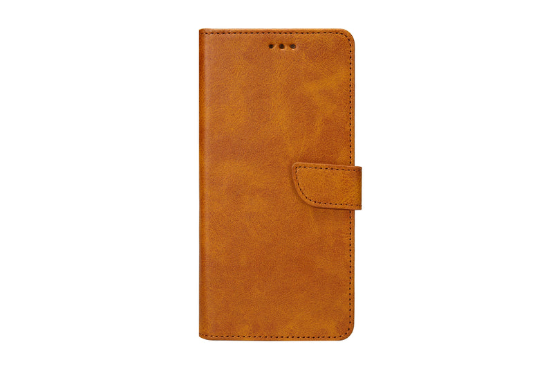 Rixus Bookcase For iPhone 15 Plus Light Brown