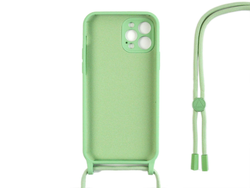Rixus Pour iPhone 14 Pro TPU Necklace Cord Cover Matcha
