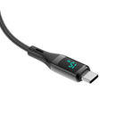 Rixus RXUC28AC Braided USB To USB-C Cable With LED Display 100CM Black