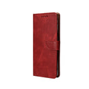 Rixus Bookcase For Samsung Galaxy S25 S931B Dark Red