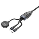 Rixus RXUC31 3 in 1 Watch And Phone Charger Cable 120CM Black