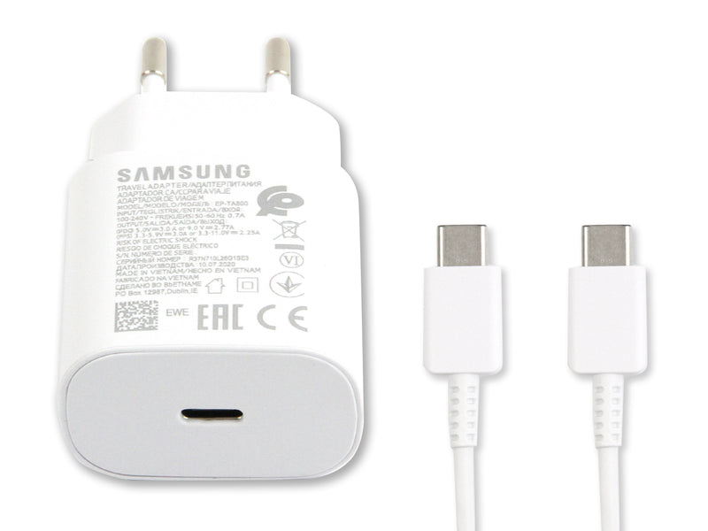 Samsung cargador rápido USB-C 15W con cable 1m blanco caja original de venta al público